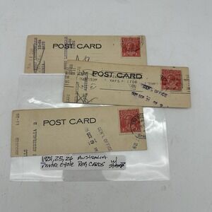 1924,1925, 1926  Australia Motorcycle Registration Cards With Stamps Lot Of 3